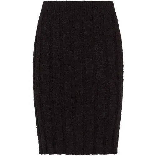 Ribbed Wool Knit Pencil Skirt , female, Sizes: L - Dolce & Gabbana - Modalova