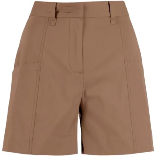 Baumwoll Khaki Shorts , Damen, Größe: S - BomBoogie - Modalova