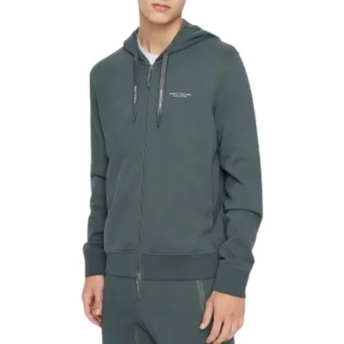 Grüner Kapuzenpullover aus Baumwolle - Armani Exchange - Modalova