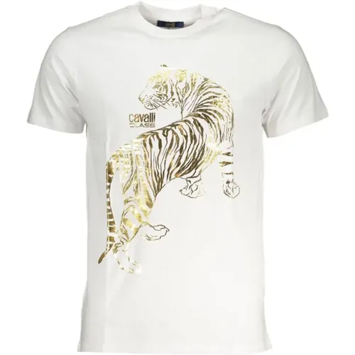 Print Logo Round Neck T-Shirt , male, Sizes: 2XL, XL, L - Cavalli Class - Modalova