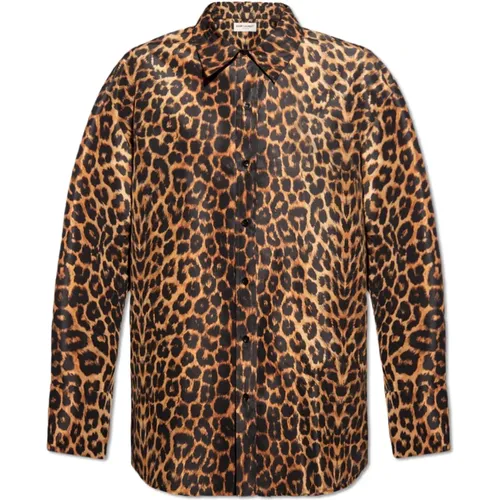 Shirt with animal motif , male, Sizes: ONE SIZE - Saint Laurent - Modalova