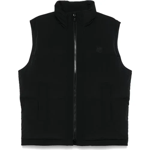 Schwarzes Gepolstertes Gilet mit Fuchsmotiv , Herren, Größe: M - Maison Kitsuné - Modalova