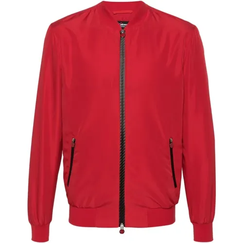 Crimson Baseball Collar Coat , male, Sizes: 3XL, XL, 4XL, L, 2XL - Kiton - Modalova