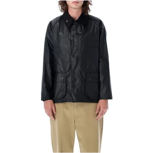 Schwarze Bedale Wachsjacke Oberbekleidung , Herren, Größe: XL - Barbour - Modalova