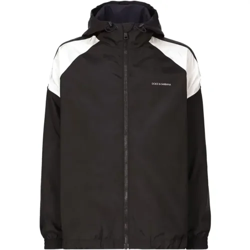 Jackets with Drawstring Hood , male, Sizes: S - Dolce & Gabbana - Modalova