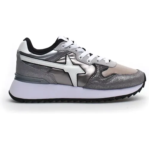 Grey Lace-Up Sneakers for Women , female, Sizes: 3 UK - W6Yz - Modalova