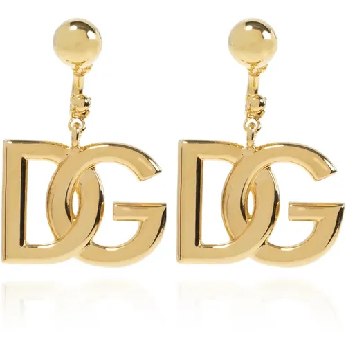Logo-Ohrringe , Damen, Größe: ONE Size - Dolce & Gabbana - Modalova