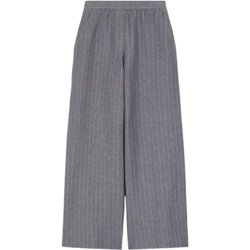 Weite Graue Jersey Denim Hose , Damen, Größe: M - Max Mara - Modalova