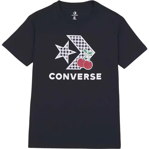 Cherry Star Chevron Infill T-shirt , Damen, Größe: M - Converse - Modalova