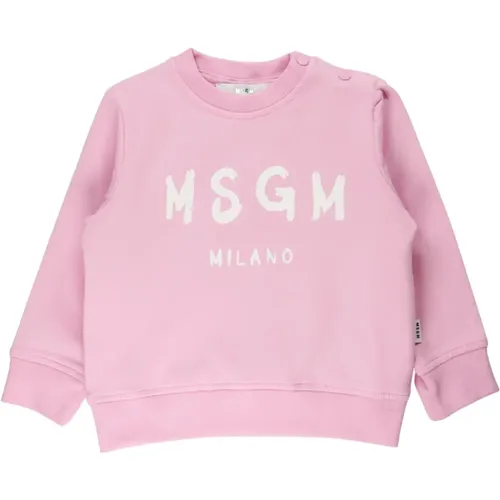 Rosa Sweatshirt mit Logo Msgm - Msgm - Modalova