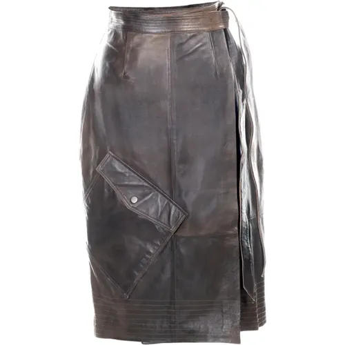 Luxury Leather Wrap Skirt , female, Sizes: L, S, M - Hést - Modalova