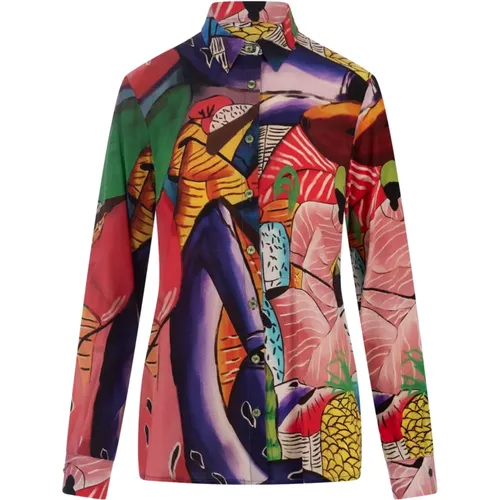Fantasy Print Silk Blend Shirt , female, Sizes: XS - Stella Jean - Modalova