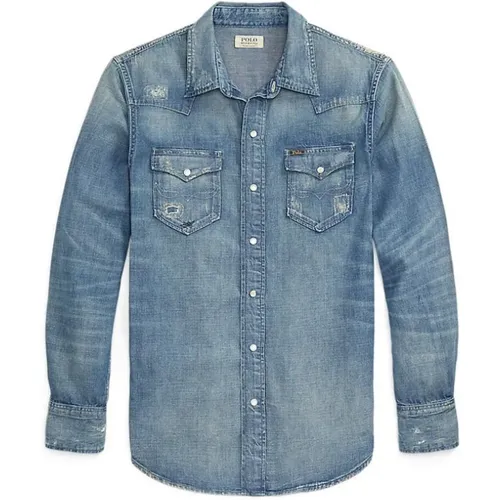 Blaues Denim-Westernhemd - Ralph Lauren - Modalova