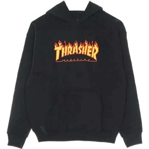 Flame Hood Sweatshirt Schwarz/Gelb , Herren, Größe: XS - Thrasher - Modalova