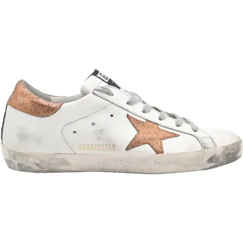 Bronze Glitter Star Sneakers , female, Sizes: 6 UK - Golden Goose - Modalova