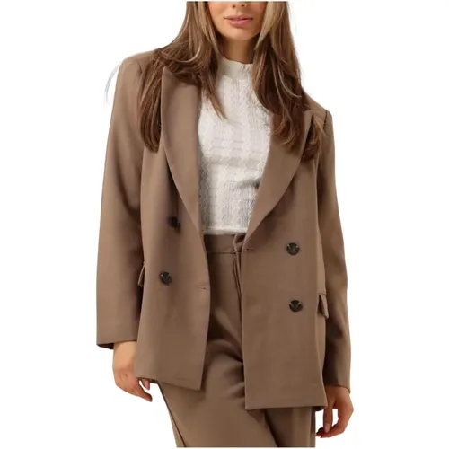 Taupe Blazer Nv-Elaine , Damen, Größe: XL - Notre-v - Modalova