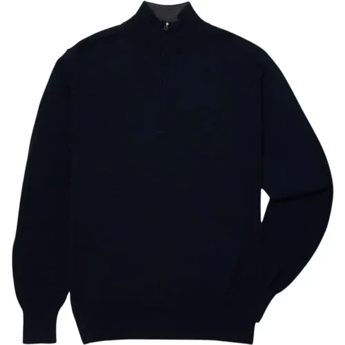 Merino Wool Zipped Polo Shirt , Herren, Größe: XL - Brooks Brothers - Modalova