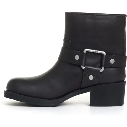 Schwarze Biker Stiefeletten , Damen, Größe: 38 EU - Ash - Modalova