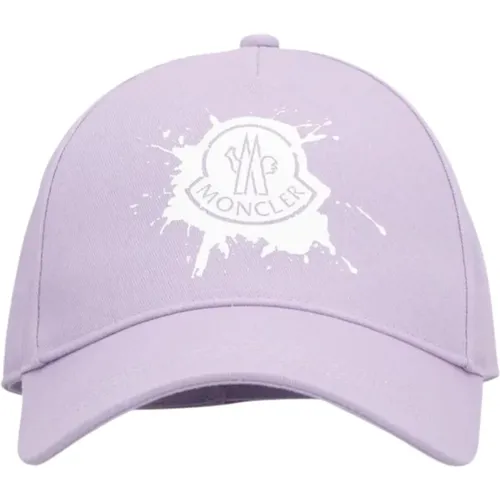 Lilac Kids Hat with Visor and Velcro Closure , female, Sizes: L, M - Moncler - Modalova