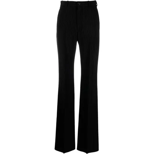 Wide Trousers,Schwarze und weiße gestreifte Wollhose - Balenciaga - Modalova