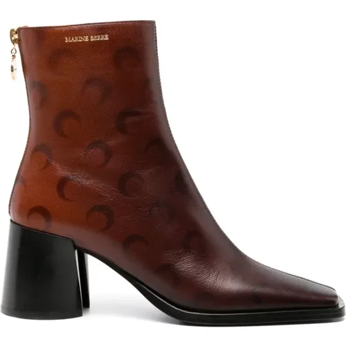 Crescent Moon Leather Boots , female, Sizes: 4 UK - Marine Serre - Modalova