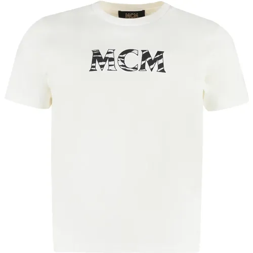 Baumwoll Logo T-Shirt , Herren, Größe: S - MCM - Modalova