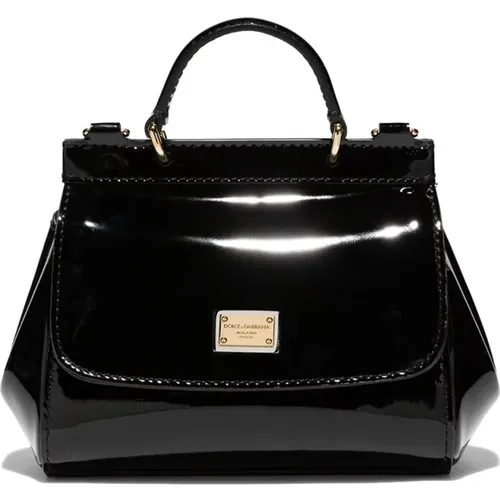 Stilvolle Schwarze Tasche,Rosa Tasche - Stilvolles Modeaccessoire,Latte Tasche,Ciclamine Schultertasche - Dolce & Gabbana - Modalova