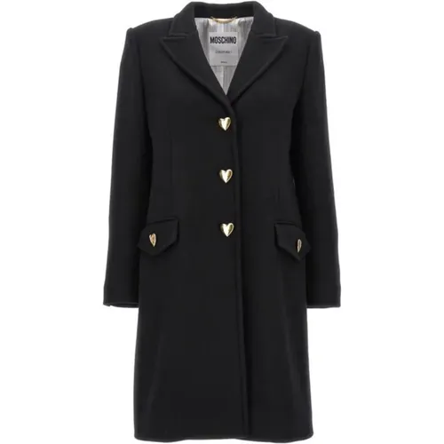 Elegant Merino Wool Coat for Women , female, Sizes: S, M - Moschino - Modalova