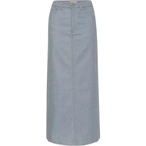 High Waist Slit Skirt Light , female, Sizes: L, S, XL, M, 2XL, XS - Gestuz - Modalova