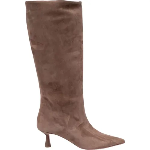 Camel Suede Boots , female, Sizes: 5 1/2 UK, 4 UK, 8 UK, 6 UK, 3 UK, 5 UK, 4 1/2 UK, 7 UK - Aldo Castagna - Modalova