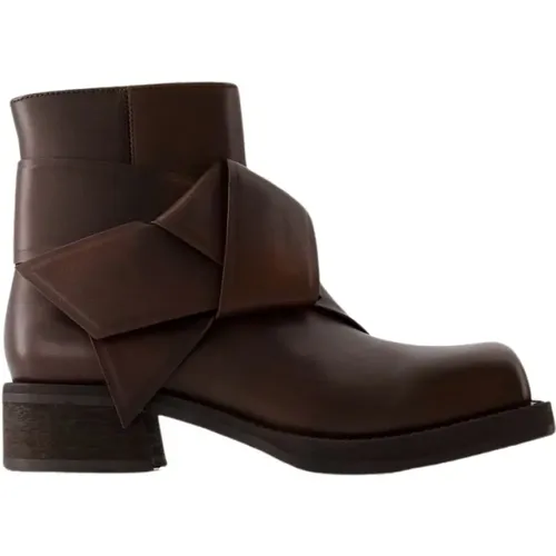 Marron Leather Square Toe Boots , female, Sizes: 7 UK - Acne Studios - Modalova