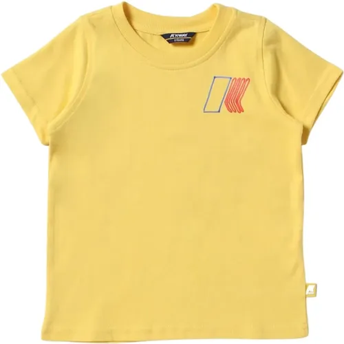 Gelbes Kinder T-Shirt mit Logo-Print - K-way - Modalova