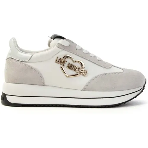 Heart Logo Nylon Sneakers , female, Sizes: 3 UK - Love Moschino - Modalova