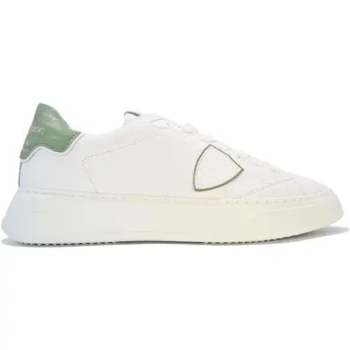 Vintage Temple Low Sneakers in /Green , male, Sizes: 8 UK - Philippe Model - Modalova