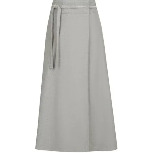 Flannel Wrap Skirt with Contrast Belt , female, Sizes: XL - PESERICO - Modalova