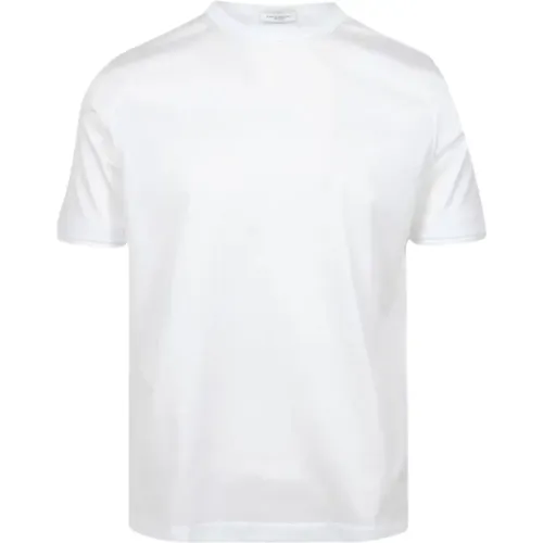 Baumwoll T-Shirt mit Rundhalsausschnitt , Herren, Größe: M - Paolo Pecora - Modalova
