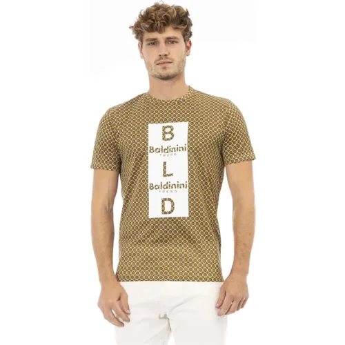 Graues Baumwoll-Trend-T-Shirt , Herren, Größe: M - Baldinini - Modalova