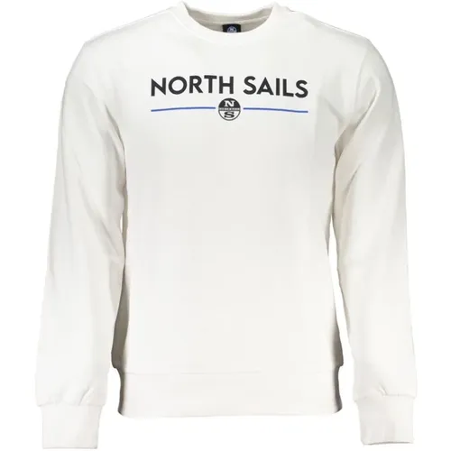 Gebürsteter Sweatshirt mit Logo-Druck , Herren, Größe: S - North Sails - Modalova