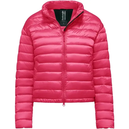 Shiny Nylon Padded Jacket with Stand-up Collar , female, Sizes: 2XL, L, XL, M, XS, S - BomBoogie - Modalova
