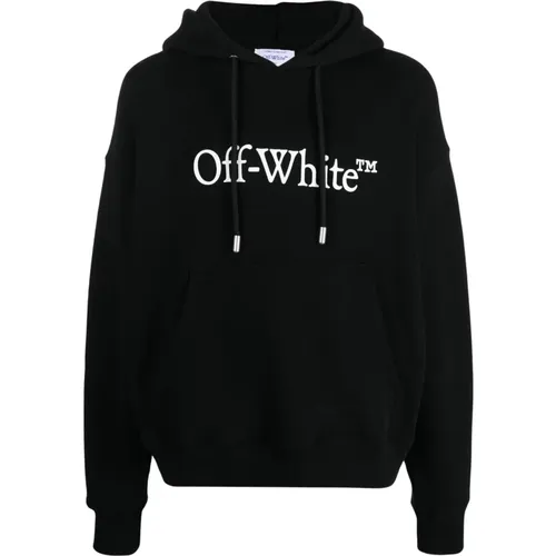 Schwarz Weiß Bookish Skate Hoodie , Herren, Größe: S - Off White - Modalova