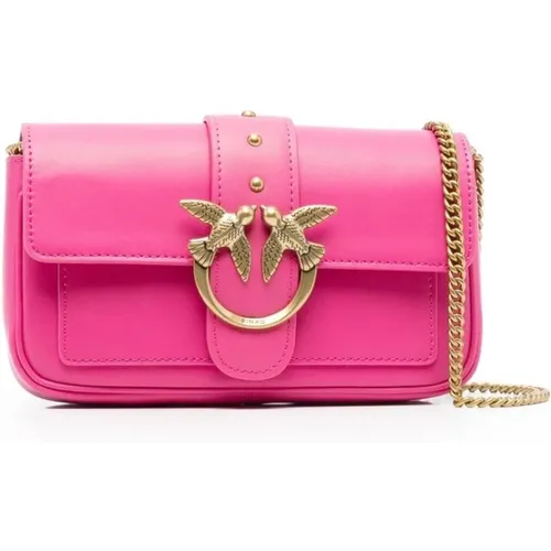 Fuchsia Love Birds Schultertasche - pinko - Modalova