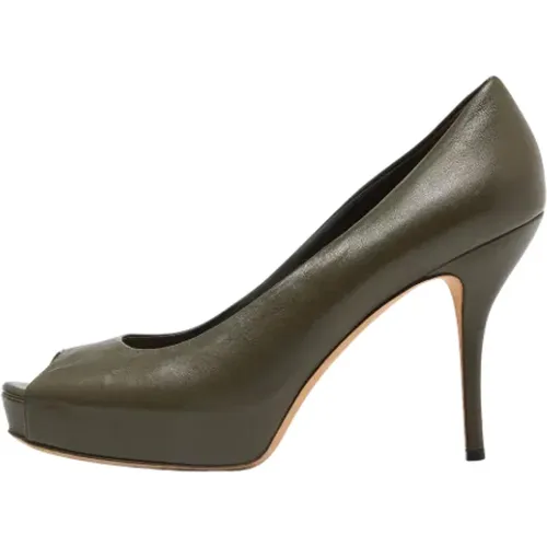 Pre-owned Leather heels , female, Sizes: 7 1/2 UK - Gucci Vintage - Modalova