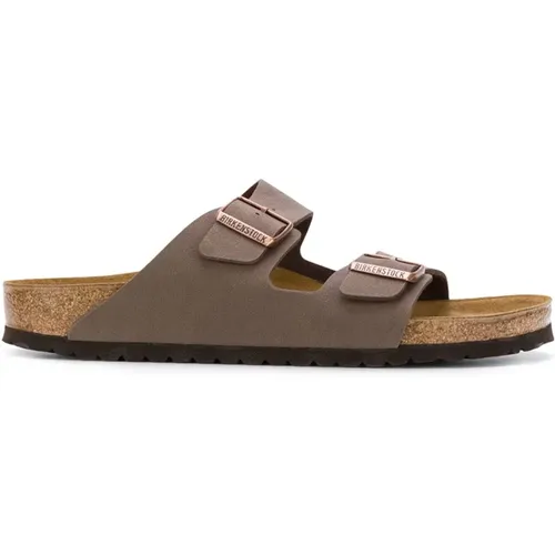 Braune Leder Doppelriemen Sandalen , Herren, Größe: 46 EU - Birkenstock - Modalova