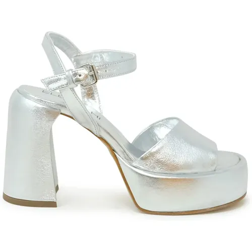 Women's Shoes Sandals Silver Ss24 , female, Sizes: 4 UK, 5 UK - Elena Iachi - Modalova