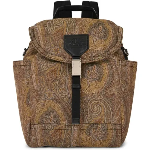 Resin Coated Fabric Backpack , male, Sizes: ONE SIZE - ETRO - Modalova