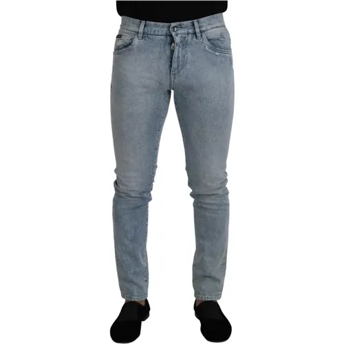 Slim Fit Denim Jeans , Herren, Größe: S - Dolce & Gabbana - Modalova
