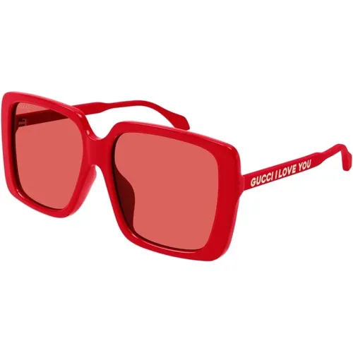 Street Style Inspirierte Oversize Quadratische Sonnenbrille , Damen, Größe: 58 MM - Gucci - Modalova