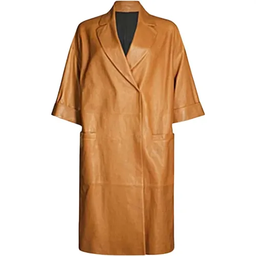 Elegant Leather Trench Coat , female, Sizes: XS - BRUNELLO CUCINELLI - Modalova