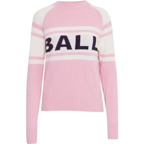 Logo Strickpullover Rosa Melange , Damen, Größe: XL - Ball - Modalova