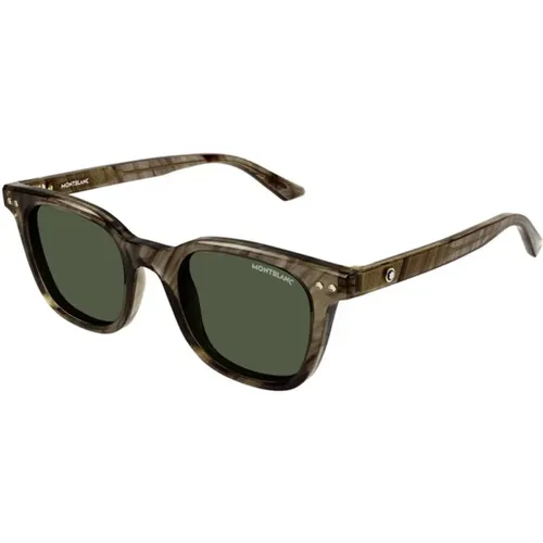 Green Sunglasses Mb0320S , male, Sizes: 49 MM - Montblanc - Modalova